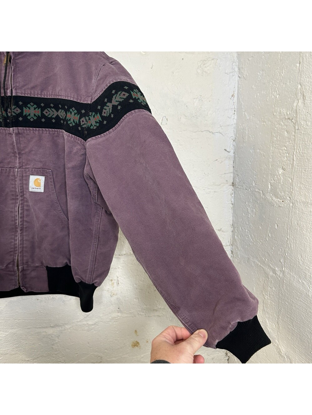 Vintage Carhartt Southwest Hooded Aztec Active Jacket “Damson” JR0057 Men’s XL - Picture 9 of 9